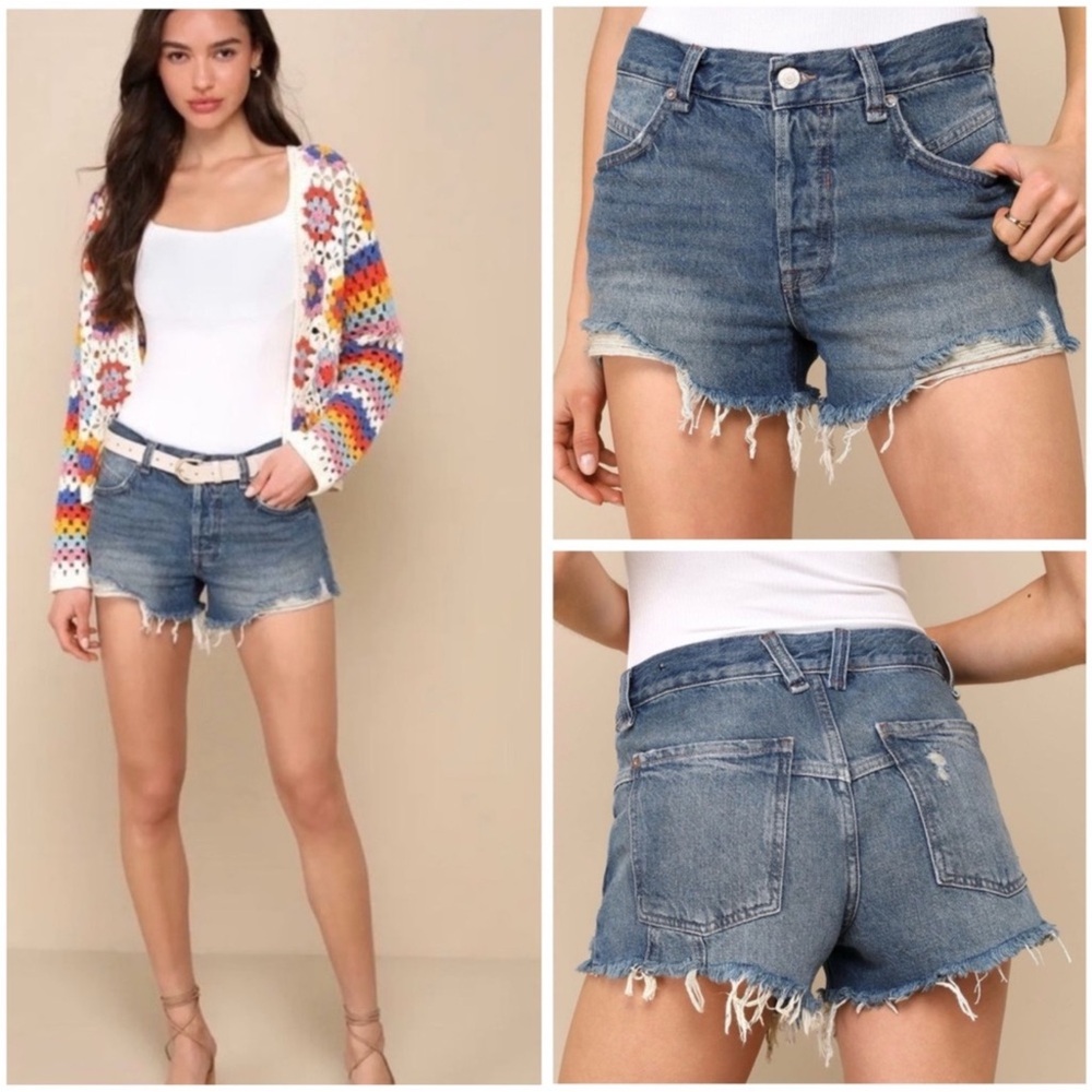 We THE Free Now or Never Denim Jean Shorts Womens Sz 28